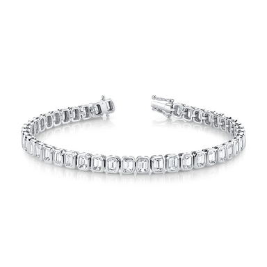 Bezel Set Emerald Bracelet - Armans Fine Jewellery