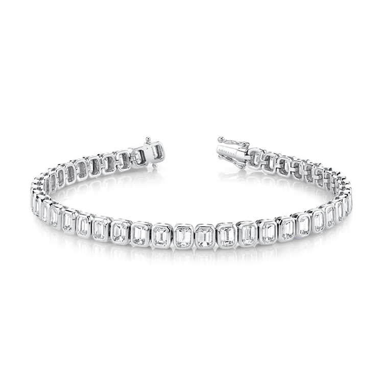Bezel Set Emerald Bracelet - Armans Fine Jewellery
