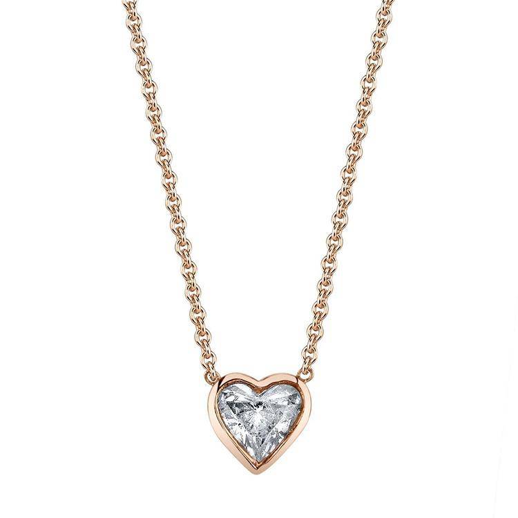 Bezel Set Heart Diamond Pendant Armans Fine Jewellery