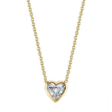 Bezel Set Heart Diamond Pendant - Armans Fine Jewellery