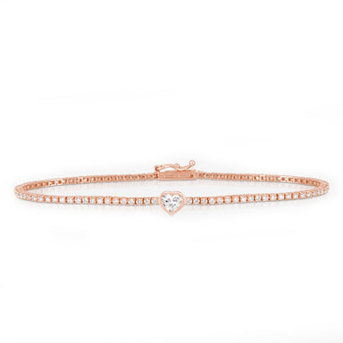 Bezel Set Heart Diamond Tennis Bracelet - Armans Fine Jewellery