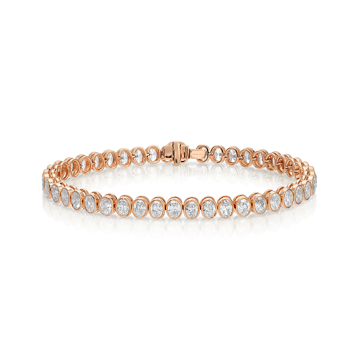 Bezel Set Oval Bracelet - Armans Fine Jewellery