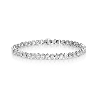 Bezel Set Oval Bracelet - Armans Fine Jewellery