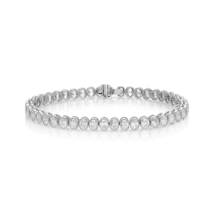 Bezel Set Oval Bracelet - Armans Fine Jewellery