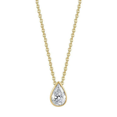 Bezel Set Pear Diamond Pendant - Armans Fine Jewellery