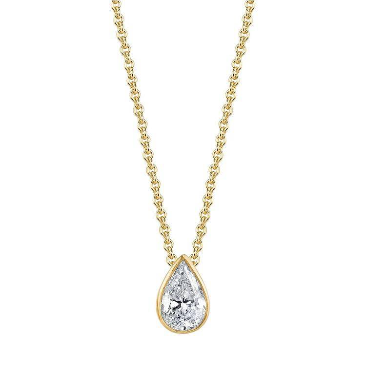 Bezel Set Pear Diamond Pendant - Armans Fine Jewellery