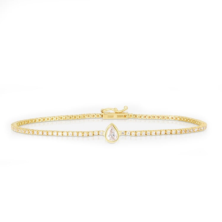 Bezel Set Pear Diamond Tennis Bracelet - Armans Fine Jewellery