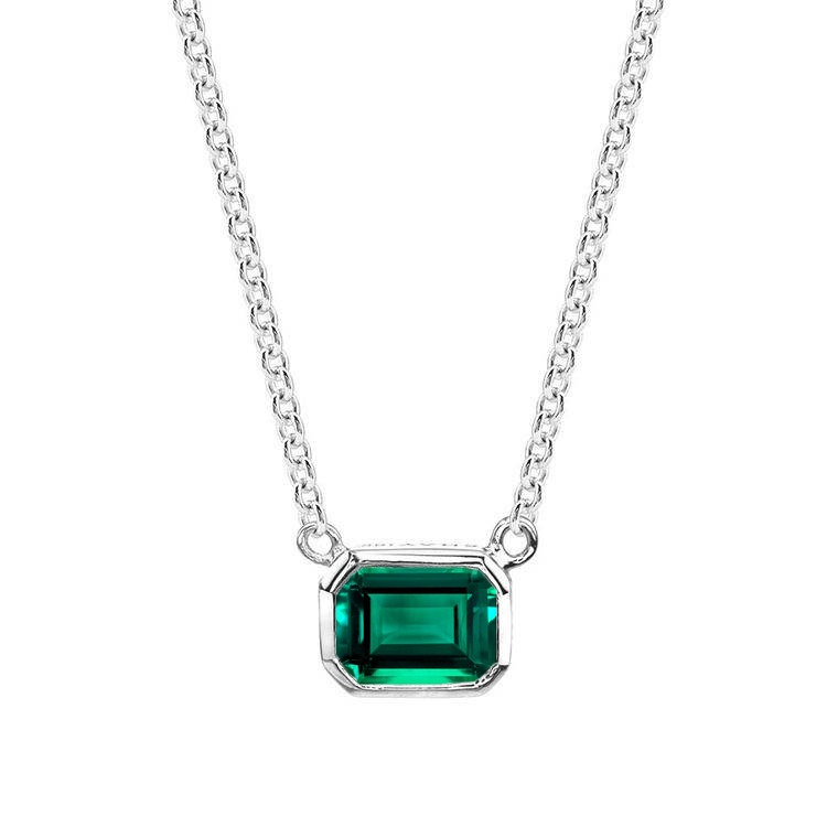 Emerald Pendant 0.20 LADY White Gold and Chain 99922895142