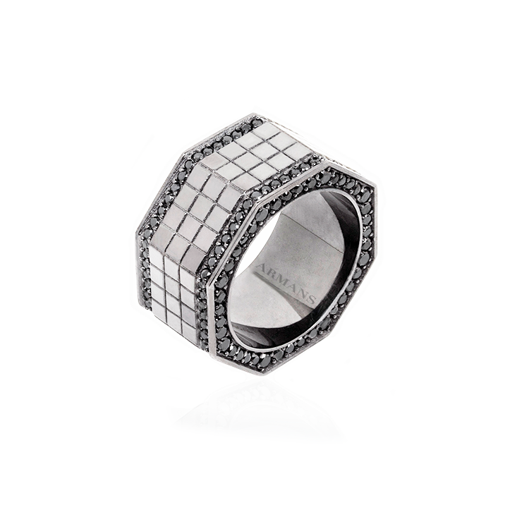 Black Diamond Bolt Ring - Armans Fine Jewellery
