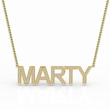 Block Letter Diamond Name Necklace - Armans Fine Jewellery
