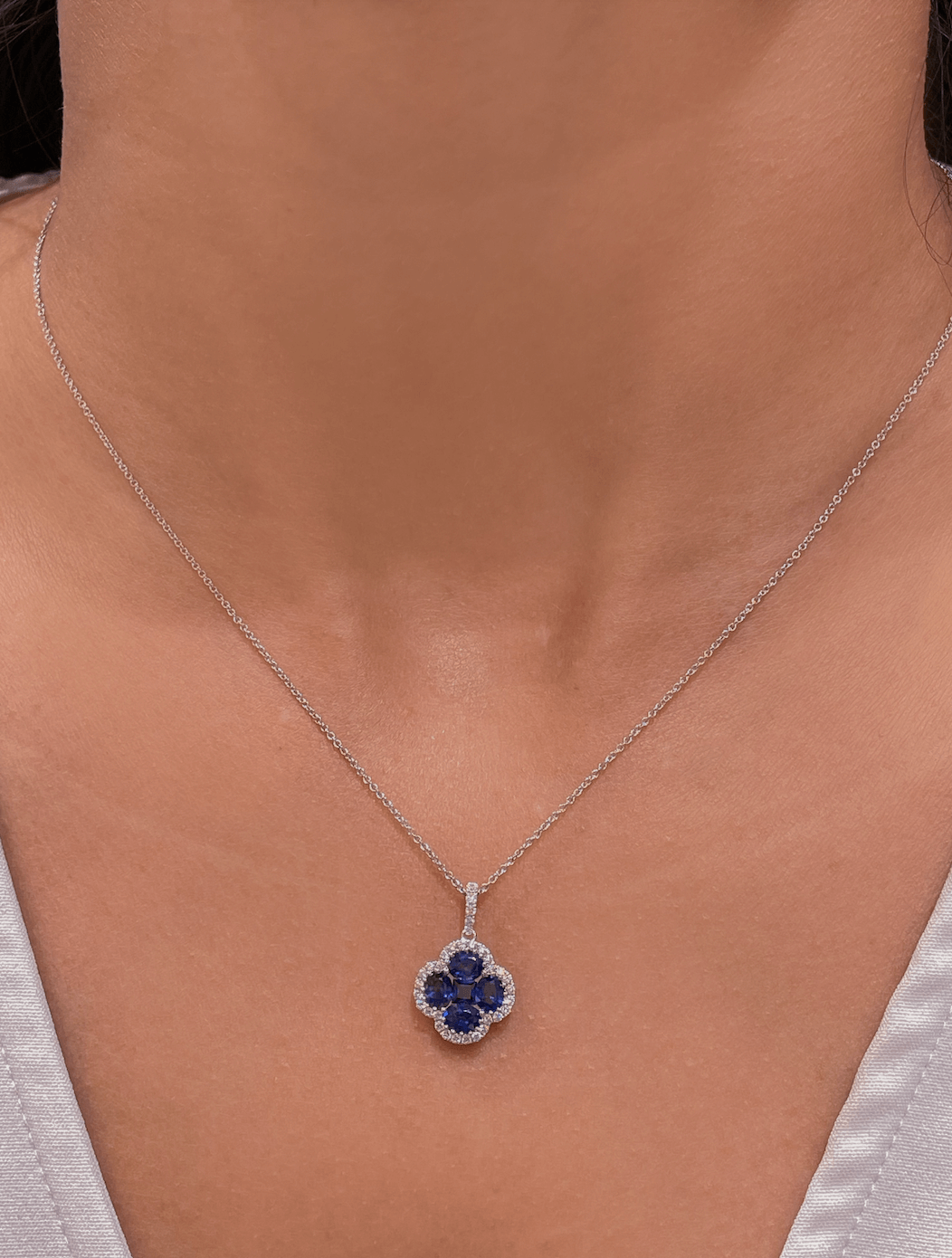 Blue Sapphire Iris Diamond Necklace - Armans Fine Jewellery