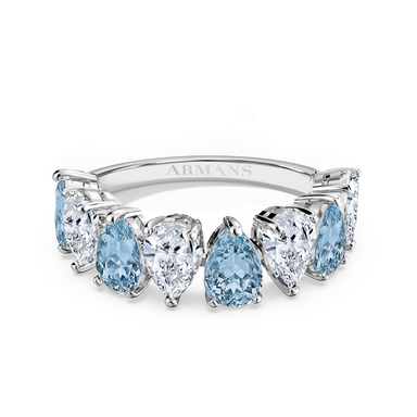Large Pear Half Band Gender Reveal Ring - Armans Fine Jewellery