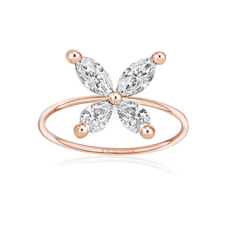 Butterfly rose deals gold ring