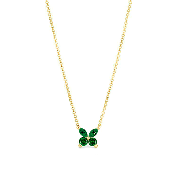 Emerald green butterfly deals necklace