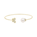 Butterfly and Pearl Open Bangle - Armans Fine Jewellery