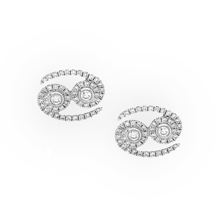 Cancer Diamond Zodiac Studs - Armans Fine Jewellery