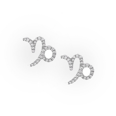 Capricorn Diamond Zodiac Studs - Armans Fine Jewellery