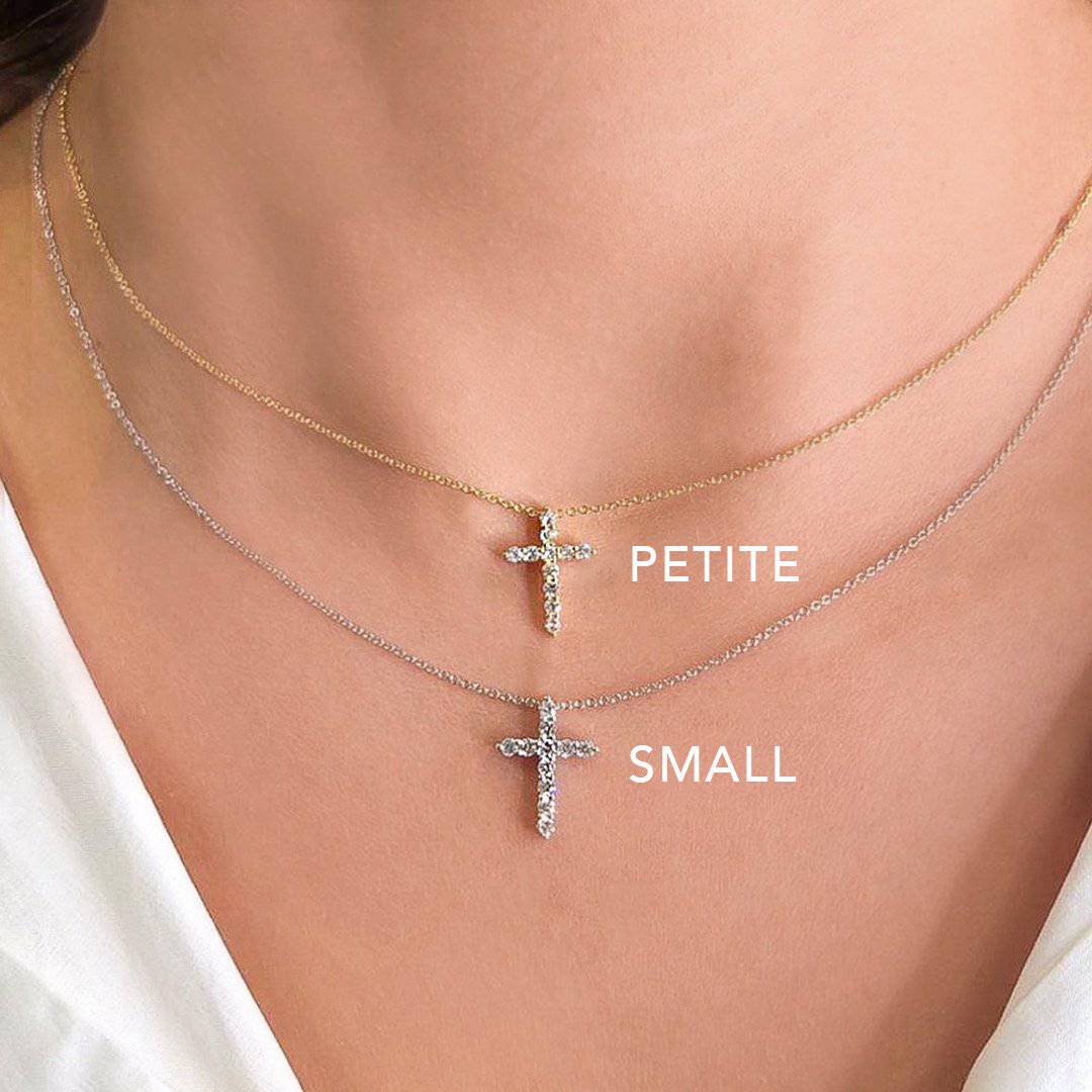 Petite Diamond Cross Necklace - Armans Fine Jewellery