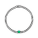Cuban Link Bracelet with Green Emerald - Armans Fine Jewellery