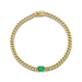 Cuban Link Bracelet with Green Emerald - Armans Fine Jewellery