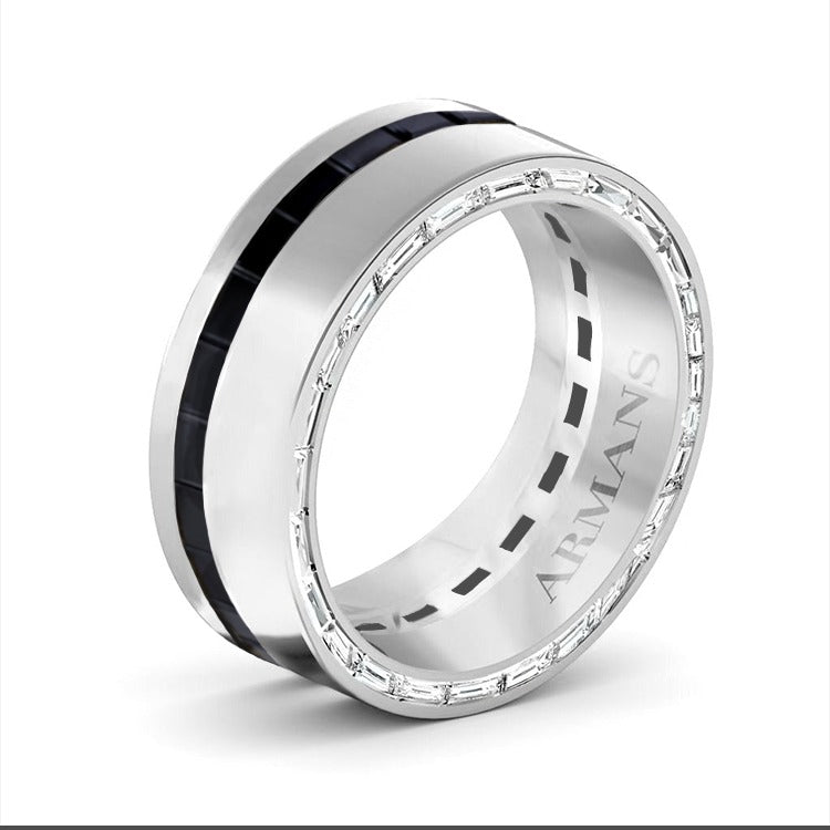 Dario Black Diamond Wedding Band - Armans Fine Jewellery