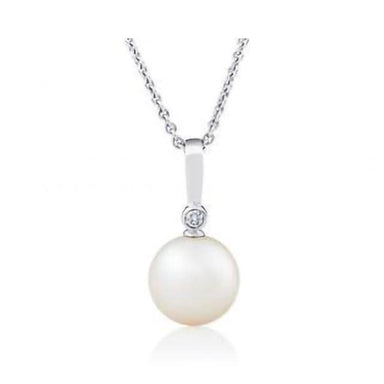 Diamond Bezel Pearl Pendant - Armans Fine Jewellery