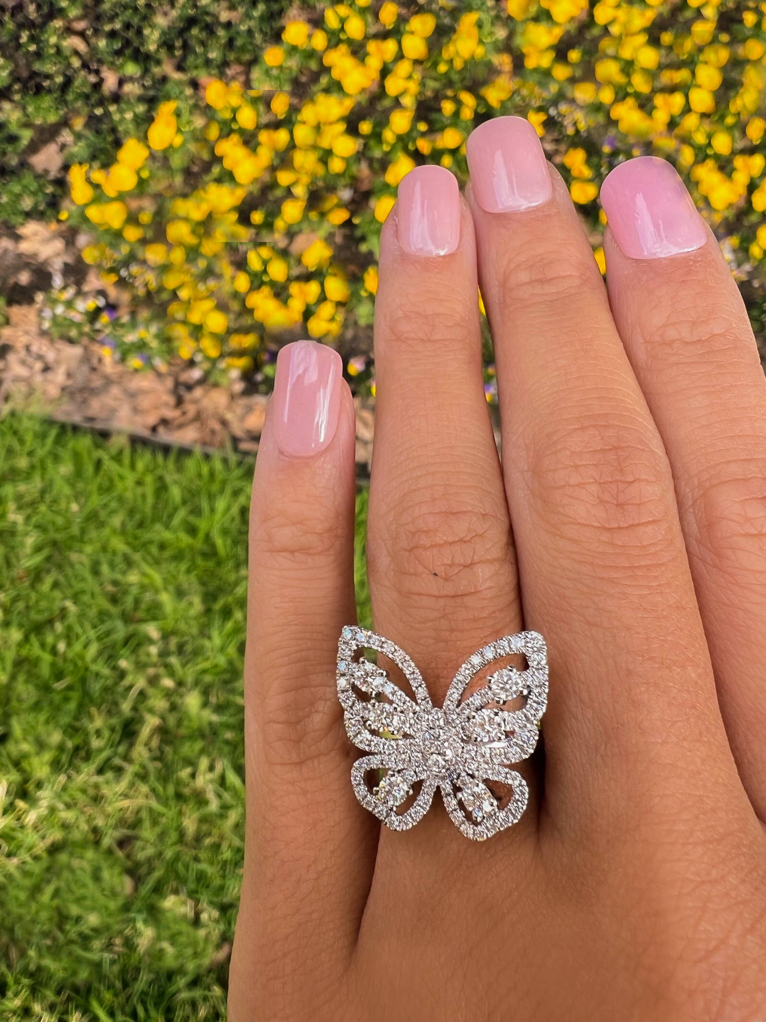 Butterfly style sales engagement rings