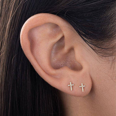 Diamond Cross Earrings - Armans Fine Jewellery