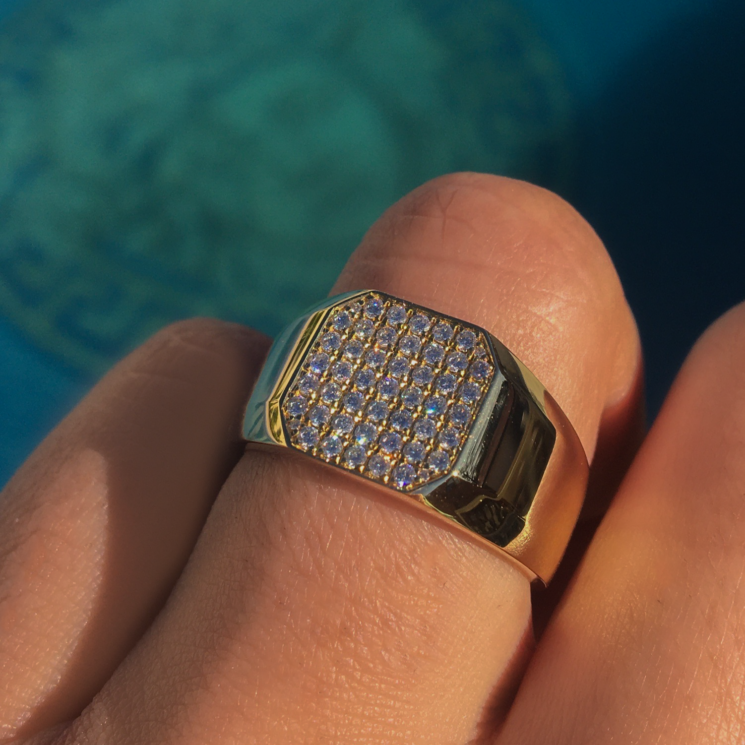 Diamond encrusted mens ring deals