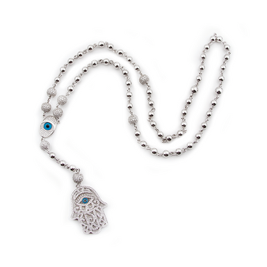 Diamond Hamsa Hand Rosary Necklace - Armans Fine Jewellery