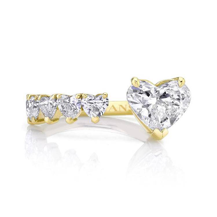 Diamonds Hearts Split Ring - AWAITING APPROVAL - Armans Fine Jewellery