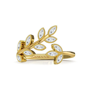 Diamond Olive Leaf Ring - Armans Fine Jewellery