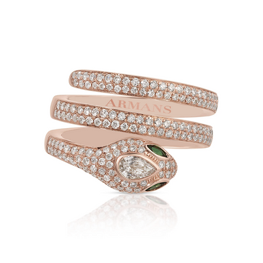 Diamond Spiral Snake Ring - Armans Fine Jewellery