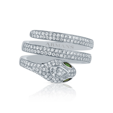 Diamond Spiral Snake Ring - Armans Fine Jewellery
