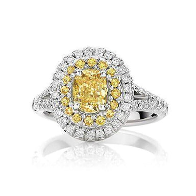 Double Halo Yellow Engagement Ring - Armans Fine Jewellery