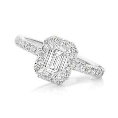 Emerald Halo Engagement Ring - Armans Fine Jewellery