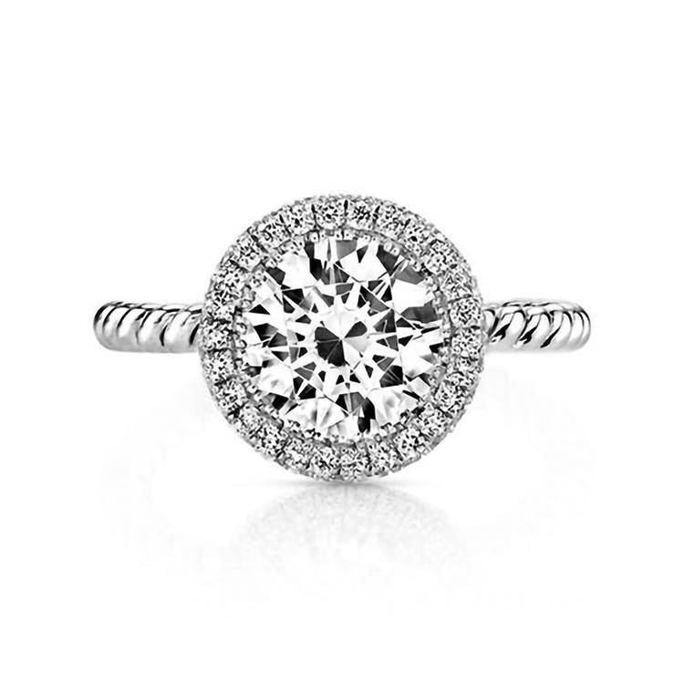 Entwined Halo Engagement Ring Armans Fine Jewellery