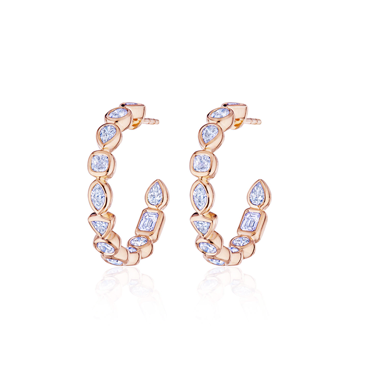Fallon Bezel Set Diamond Hoops - Armans Fine Jewellery