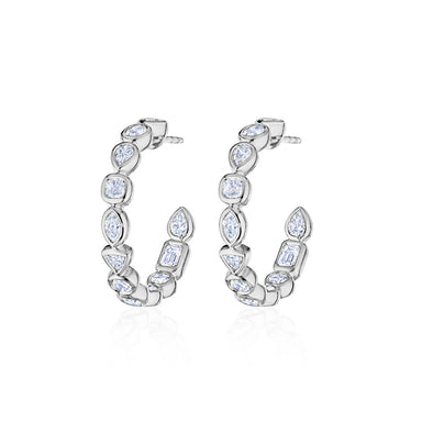 Fallon Bezel Set Diamond Hoops - Armans Fine Jewellery