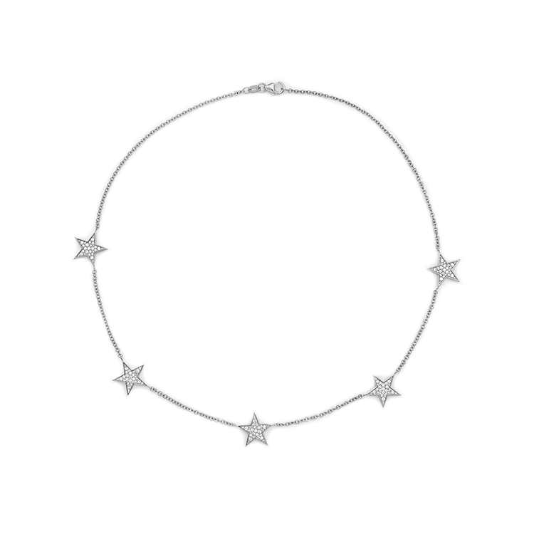Five Diamond Stars Necklace - Armans Fine Jewellery