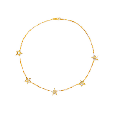 Five Diamond Stars Necklace - Armans Fine Jewellery