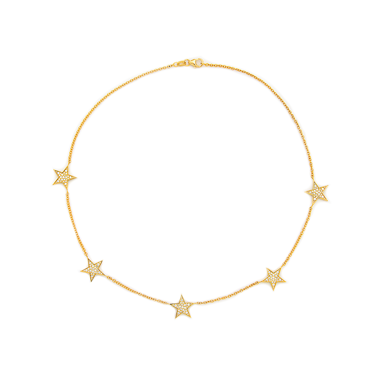 Five Diamond Stars Necklace - Armans Fine Jewellery