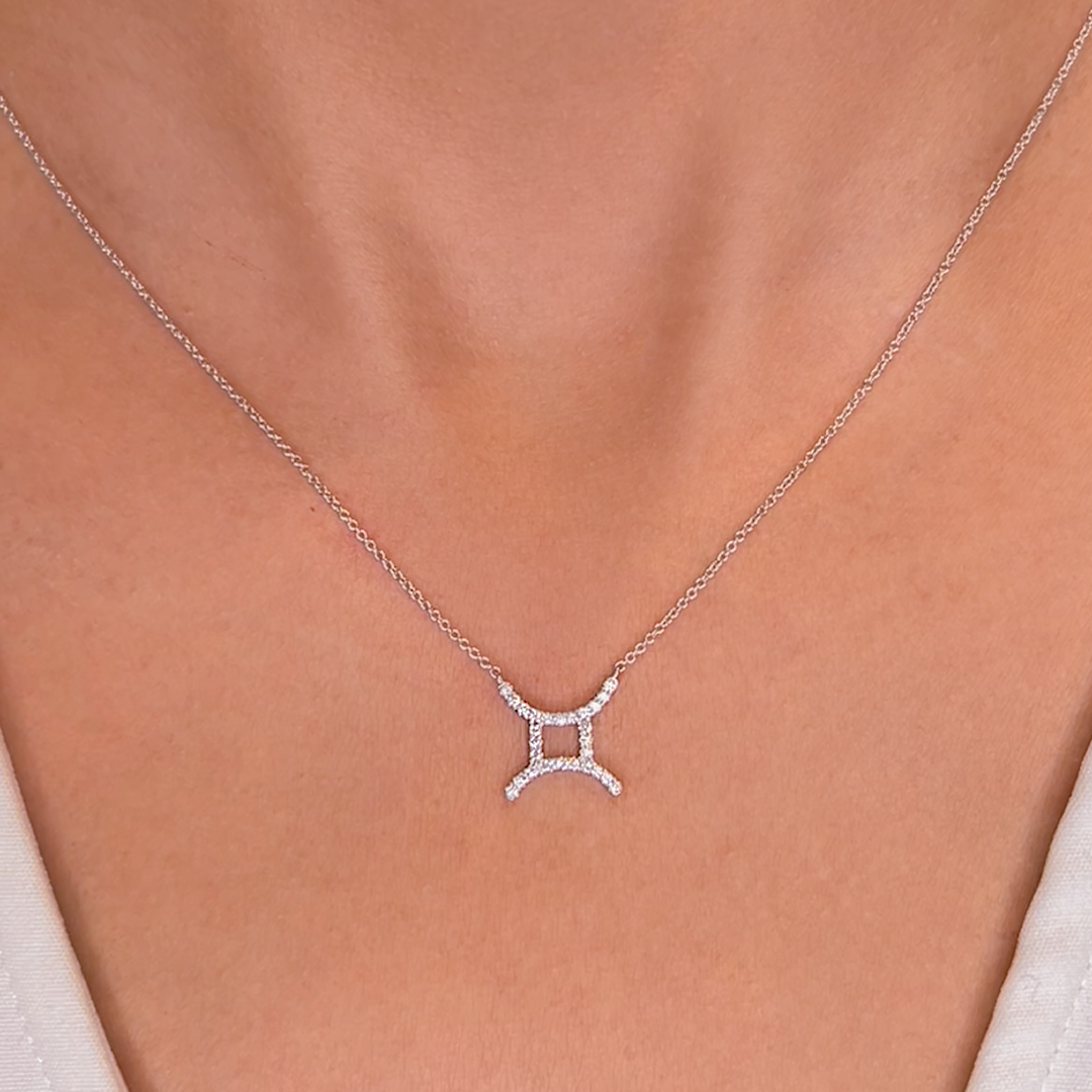 Gemini Diamond Zodiac Necklace - Armans Fine Jewellery