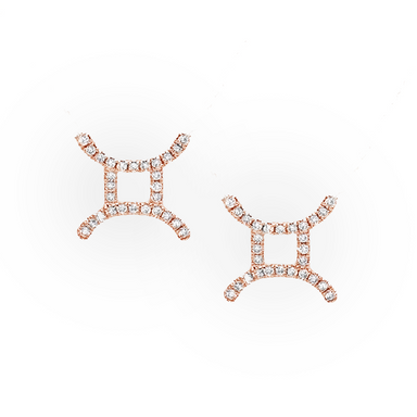 Gemini Diamond Zodiac Studs - Armans Fine Jewellery