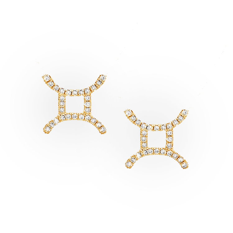 Gemini Diamond Zodiac Studs - Armans Fine Jewellery
