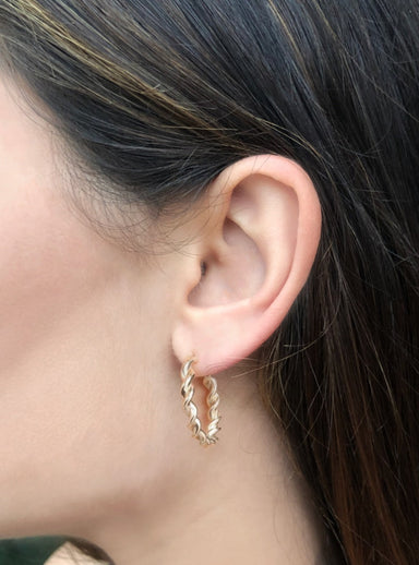 Gold Braid Hoops - Armans Fine Jewellery