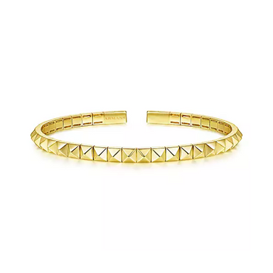 Solid Gold Pyramid Cuff Bracelet - Armans Fine Jewellery