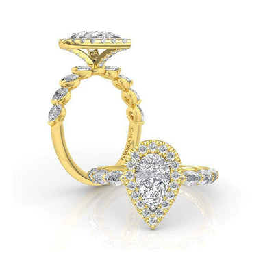 Golden Pearfection Engagement Ring - Armans Fine Jewellery