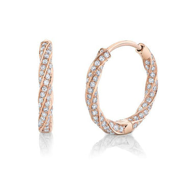 Golden Twist Diamond Huggies - Armans Fine Jewellery