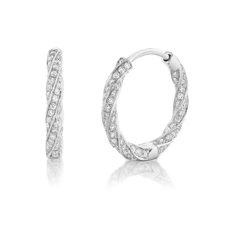 Golden Twist Diamond Huggies - Armans Fine Jewellery